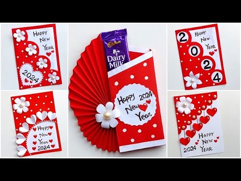 DIY Top 5 Happy New year greeting cards 2024 / New Year card ideas easy and beautiful