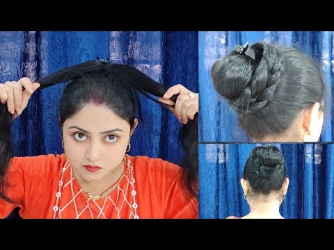 Simple Hairstyle For Everyday With Clutcher 🤩 Beautiful Juda Hairstyles For Ladies| Easy Hairstyles