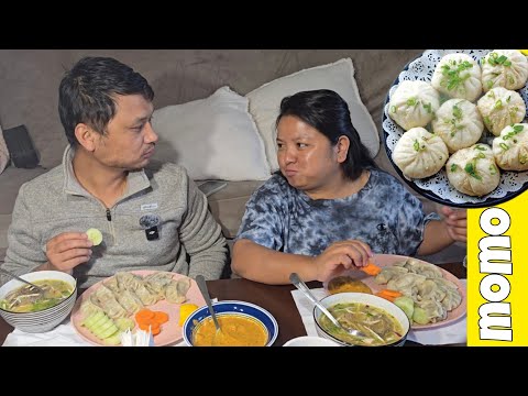 buff momo and buff soup mukbang