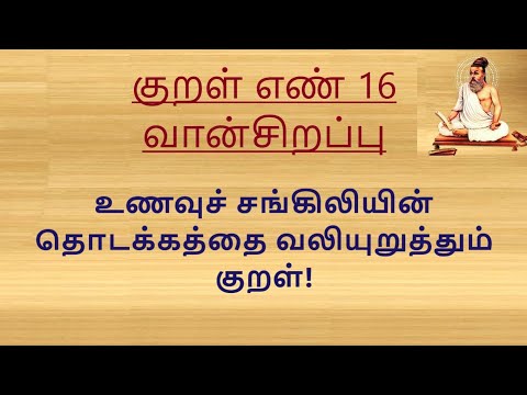 குறள் எண் 16, உணவுச் சங்கிலியின் தொடக்கத்தை வலியுறுத்தும் குறள்! வான்சிறப்பு.