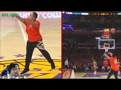 Reacting To Fans making half-court shots but they win increasingly more money!