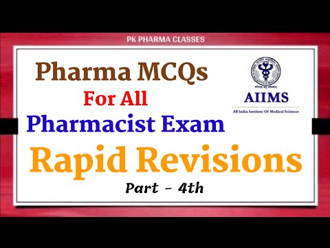 Pharma MCQs || Aiims Pharmacist Exam Paper || Pharmacist Exam Preparation || Pharma MCQs for Exam