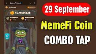 memeFi Daily Combo 29 September | memeFi Secret Code Today 29 September