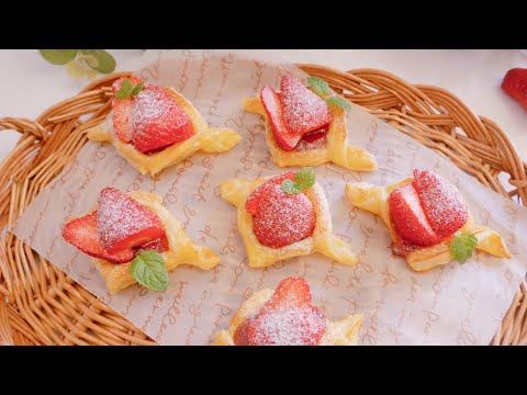 簡單的「迷你草莓果醬派/ Strawberry Jam Pies/ いちごジャムパイ」可愛又好吃！！