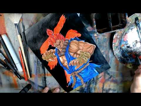 How to Draw Akuma Street Fighter Mixed Media