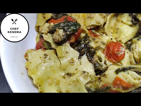 Pesto Ravioli with Tomatoes