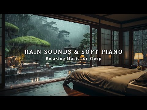 FALL INTO SLEEP INSTANTLY - Relaxing Room Ambience with Soft Piano Music & Rain Sounds for Sleep