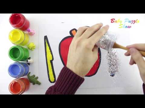 Glitter Whale coloring Book Learn Colors for kids | Baby Puzzle Show