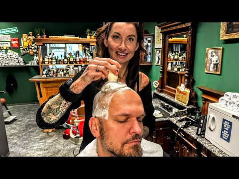 Most relaxing Head Shave! Ladybarber Sarah offers an EXTRA Service Massage (ASMR) Austria🇦🇹