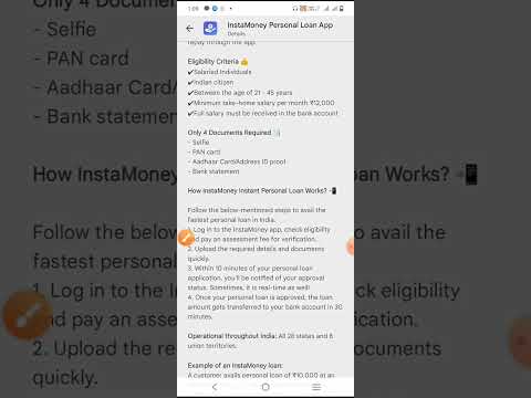 InstaMoney Personal Loan App Disbursal in 2 Hours