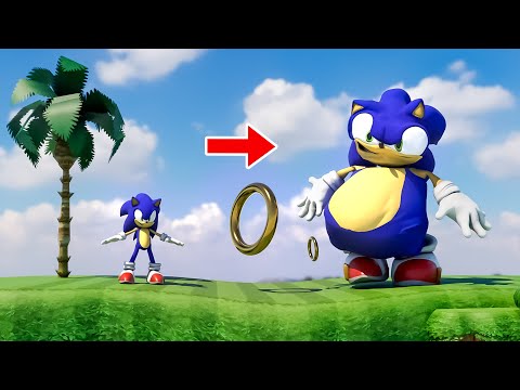 Sonic, but rings make Him FAT! NOT FOR KIDS! 🍔🍄