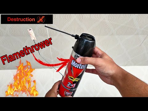 How to make a flamethrower at home using aerosol spray / Homemade flamethrower !!! DestructionX !!!