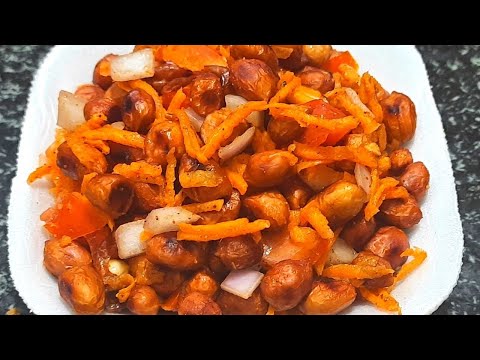 Instant chat recipe/peanut chat/groundnut chat/healthy chat recipe/evening snack recipe/palli chat