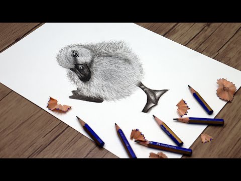 How to Draw a Realistic Duckling Step by Step | Cute Baby Duck Drawing with Pencils