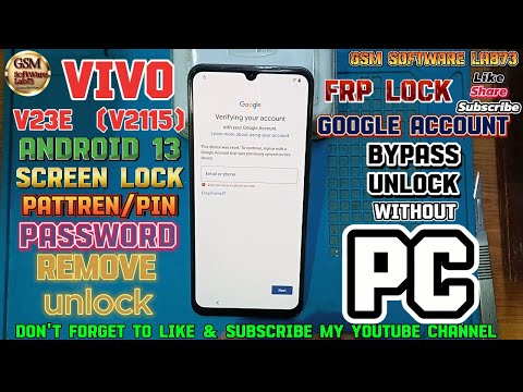 Vivo v23e Screen Lock/FRP Unlock without PC|Android 13|Vivo v23e  Lock Screen/Google Account Unlock