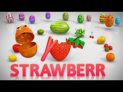 Surprise eggs Party with fruits |  Learn fruit names with Surprise eggs | Learn fruits |  Kiddiestv