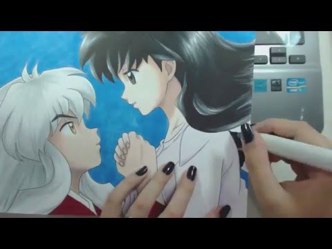 Speed Drawing - Inuyasha and Kagome (InuYasha) "Valentine's Week"