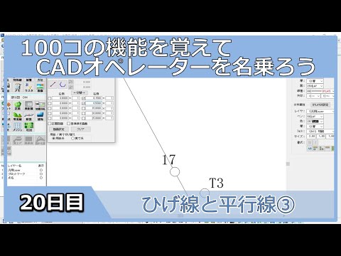 【ＣＡＤオペレーターを名乗りたい】ひげ線と平行線③【１００日チャレンジ】