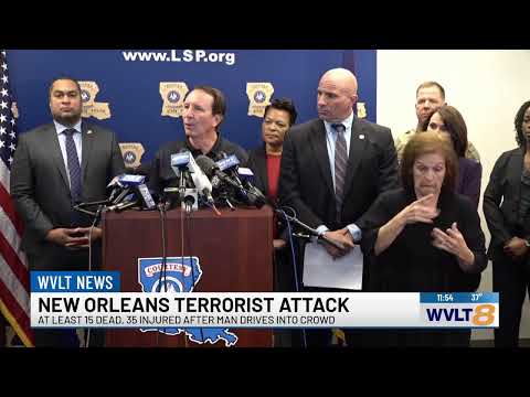 Officials in New Orleans giving an update in the New Year's attack