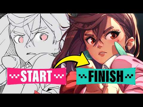 Full ANIME drawing process explained ✏️ (pro artist)