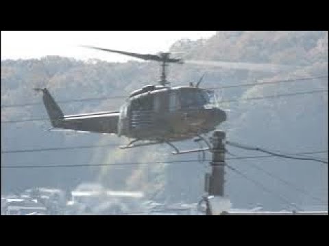 UH-1ラペリング　海田駐屯地