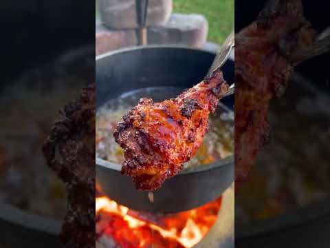 Honey Chili Oil Chicken Wings Recipe | Over The Fire Cooking by Derek Wolf