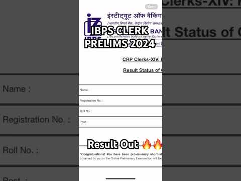 IBPS CLERK PRELIMS RESULT OUT 🔥 #ibpsclerk #ibpsclerk2024 #bankingexam