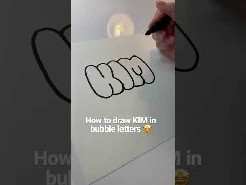 HOW TO DRAW BUBBLE LETTERS 🖼 #shorts #art