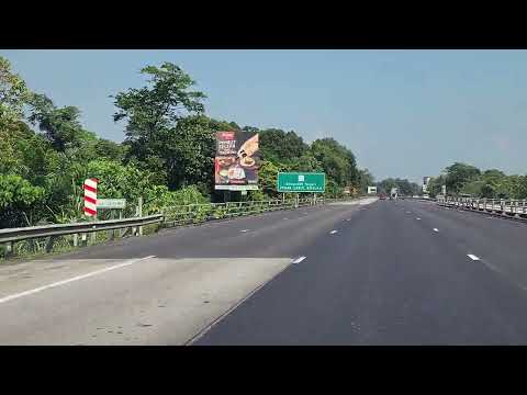 Drive Crossing the Selangor - Perak Border Lebuhraya PLUS Expressway North Bound towards Behrang