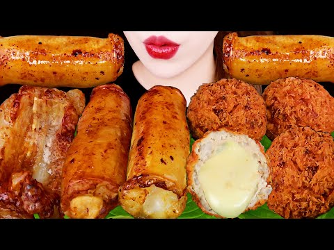 ASMR BEEF LARGE INTESTINES DAECHANG, CHEESE BALL PORK CUTLET EATING SOUNDS MUKBANG 먹방 咀嚼音