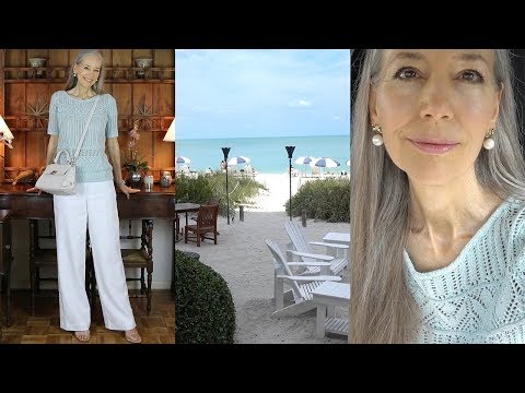 Vlog: Ferragamo Sofia Bag, Linen Pants & Sweater; Lunch LaPlaya Beach Resort Naples / Elegant Style