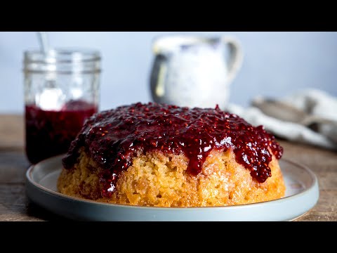 Easy Slow Cooker Jam Sponge Pudding