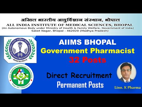 Government Pharmacist Jobs 2023 || AIIMS Bhopal Pharmacist Jobs 2023 || Pharmacist Vacancy 2023