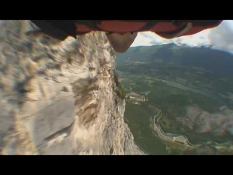 amazing wingsuit BASE jumping clip