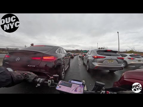 Holiday Rain Traffic Madness - New Jersey Style Motorcycle Ride