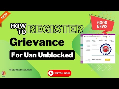 EPF Latest Update 2024 | How to Register a Grievance on EPFiGMS to Unfreeze or Unblock/Activate UAN