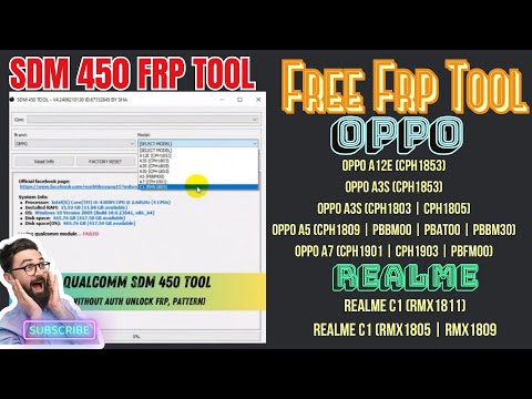 2024 Free Tool Guide: FRP Unlock & Factory Reset for Oppo A3s, A5, A7 & Realme C1 (SDM450)