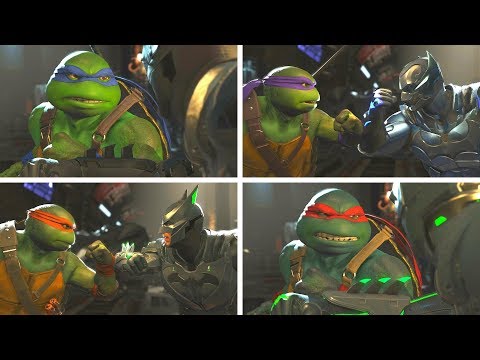 Injustice 2 - TMNT (Ninja Turtles) Vs Batman -  All Intro Dialogue/All Clash Quotes