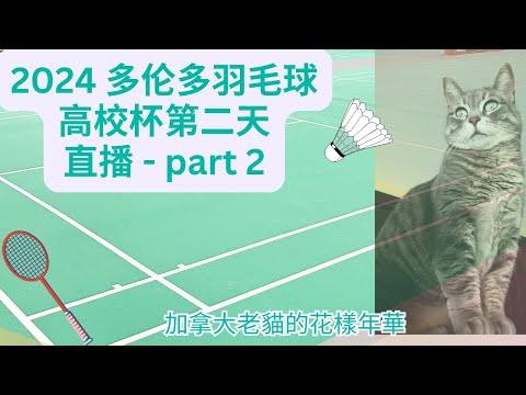 2024年多伦多高校杯羽毛球赛 第二天 B组直播 part 2。 B组上半区一场精彩混双