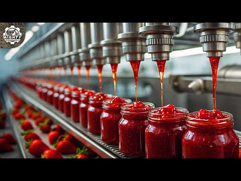 How Strawberries are Transformed into Delicious Jam | Strawberry Jam Factory Process!