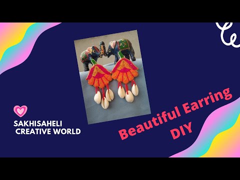 earring DIY, ghar par banaye,simple but unique earring kese banaye , embroidery earring,simple diy