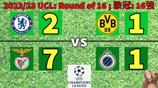 [All Goals進球集錦] 2022/23 UCL歐冠- Chelsea切爾西 vs Borussia Dortmund多特蒙德 & Benfica本菲卡 vs Club Brugge布魯日