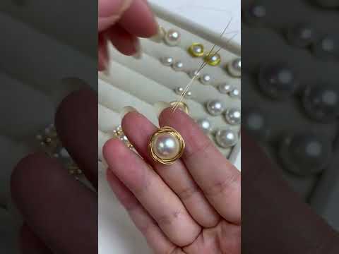 Diy Wire Wrapping Pearl Stud Earrings 2.0 - Rimmoto