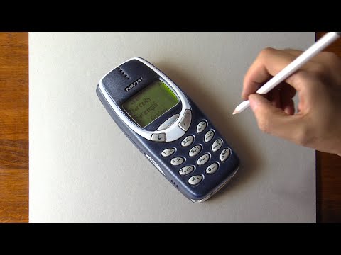 How to draw a cell phone - Time Lapse (Long Version)