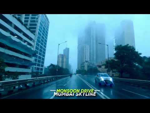 Mumbai Skyline - 2024 | Driving in Heavy Rain - 4K