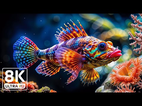 Ocean Dreamscape 8K - Tranquil Fish and Vibrant Reefs with Calming Music