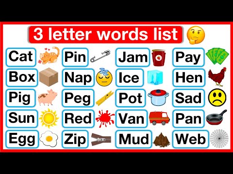 3 Letter Words List 🤔 | Phonics lesson 1 | Reading Words Lesson | Learn with examples