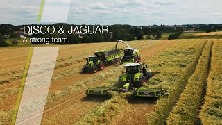 CLAAS | DISCO 9700 RC AUTO SWATHER and JAGUAR 💚