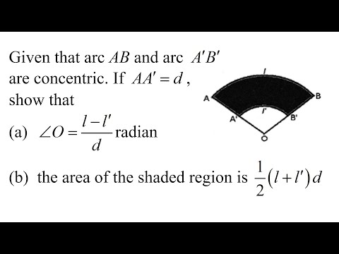 Trigonometry arc length and area of sector Exercise 1B三角学弧长与扇形面积（老雷数学）