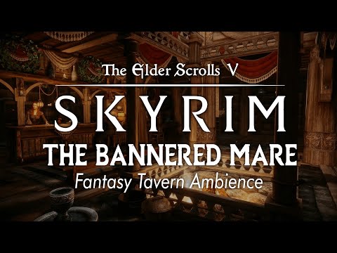 The Bannered Mare | Fantasy Tavern Ambience: Calming Skyrim Music & Scenery to Study, Relax, & Sleep